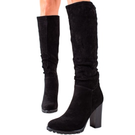 Sixth Sense Bottes en daim élégantes le noir