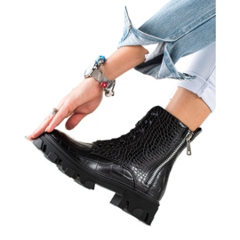 TRENDI Travailleurs avec une fermeture éclair décorative noir