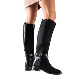 Yes Mile Bottes hautes élégantes noir