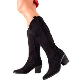 Renda Bottes de cowboy en daim le noir