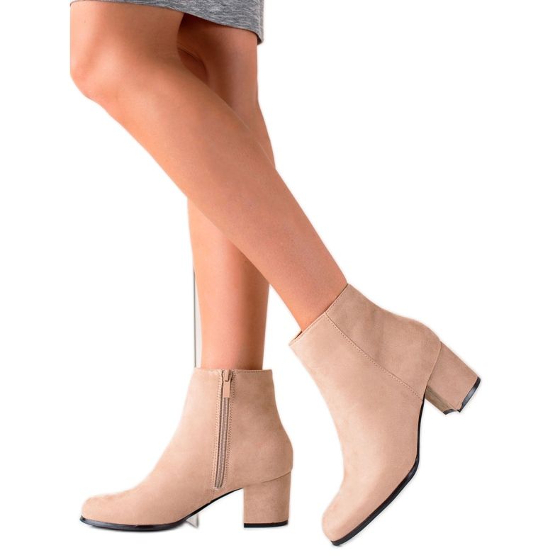 Lovery Bottes en daim beiges