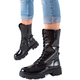 Bottes avec une fermeture éclair décorative Sergio Leone le noir