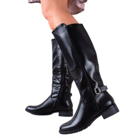 Clowse Bottes décontractées en cuir écologique noir
