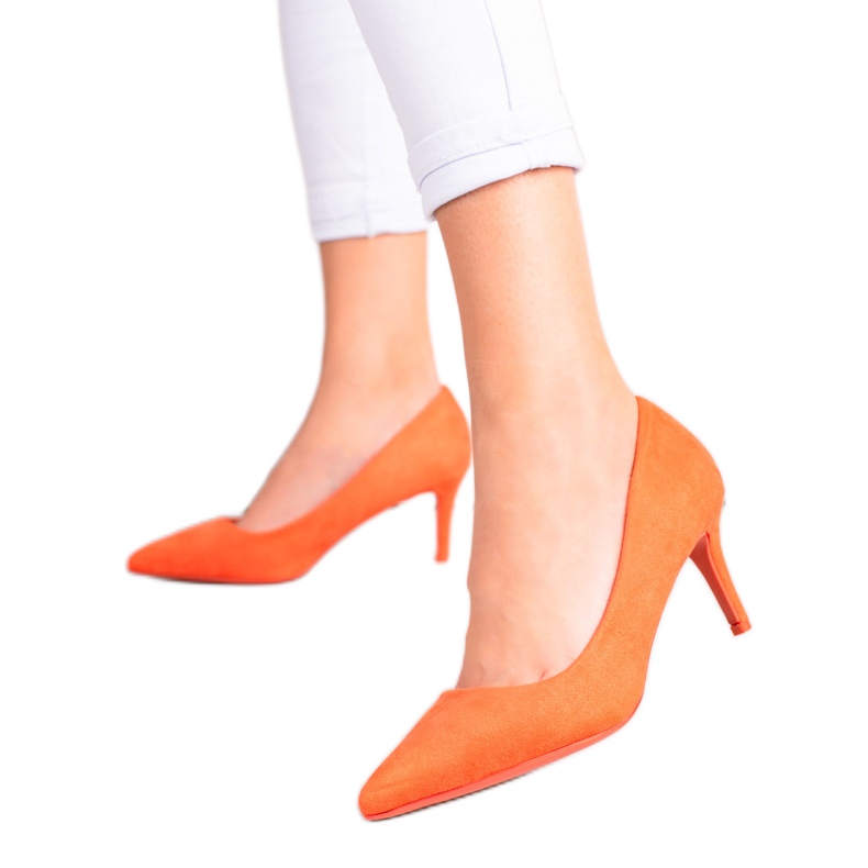 Milaya Escarpins pour femmes à talons hauts orange
