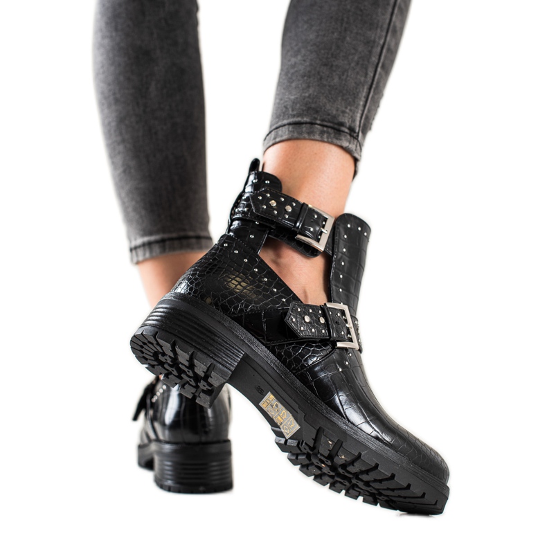 Bestelle Travailleurs avec ornement de boucle le noir