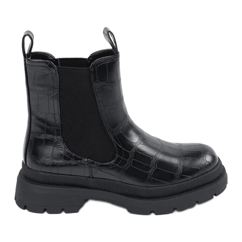 Bottines Chelsea noires avec cuir écologique le noir Bottines Chelsea noires avec cuir écologique le noir