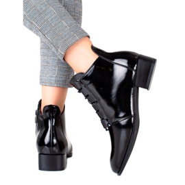 W. Potocki Bottines Potocki vernies élégantes noir