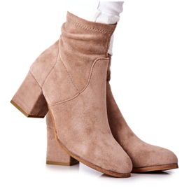 PE1 Bottines Femme Daim Beige Merducio kaki