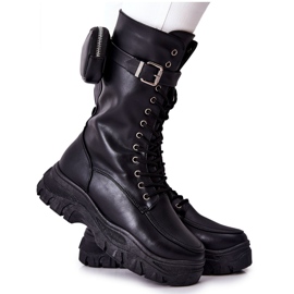 Bottines Plateformes Issanti Noires Avec Rein