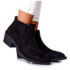 Bottines à enfiler en daim noires Assanella le noir