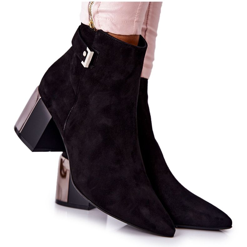 Bottes en cuir sur un poteau Laura Messi noir 2354 le noir