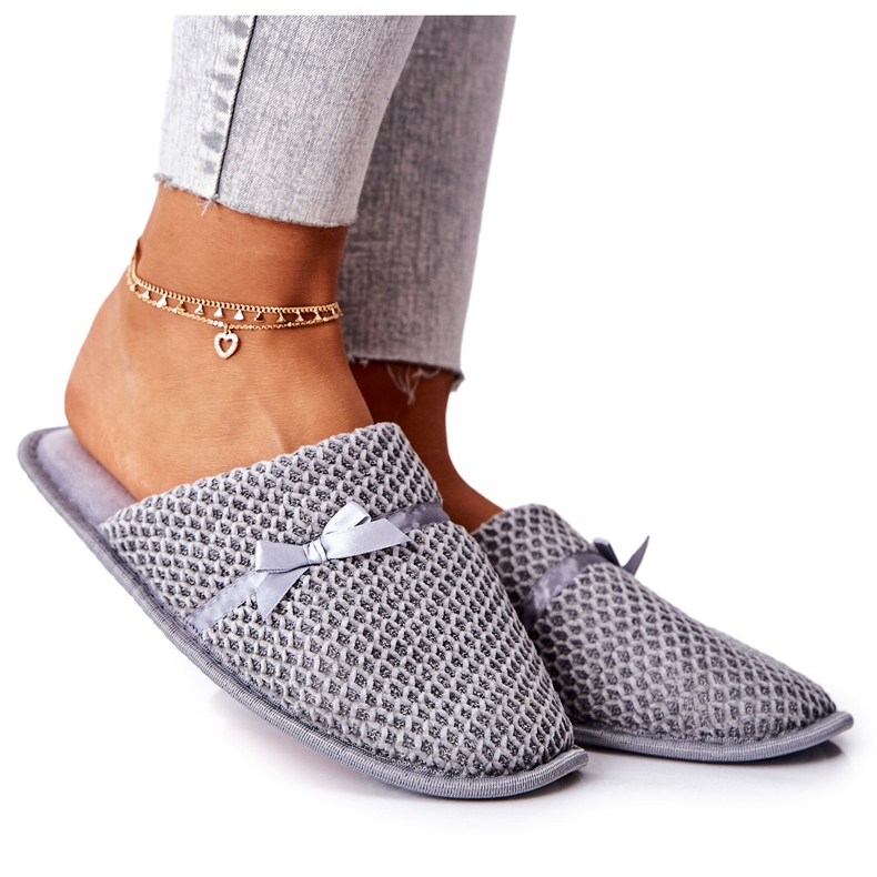 Chaussons Femme Nœud Gris Evira