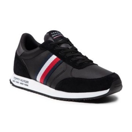 Chaussures Tommy Hilfiger Runner Lo Cuir Mix M FM0FM03736 Bds noir
