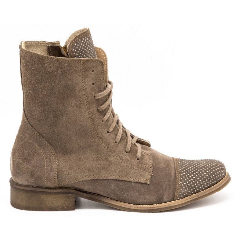 Exquisite Boots cuir femme à sequins 1259EX beige Exquisite Boots cuir femme à sequins 1259EX beige