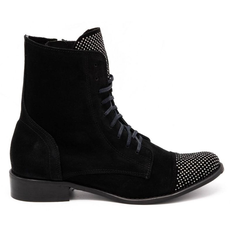 Exquisite Bottines femme en cuir à sequins 1259EX noir le noir