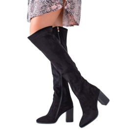 Goodin Bottes à talon décoratif le noir