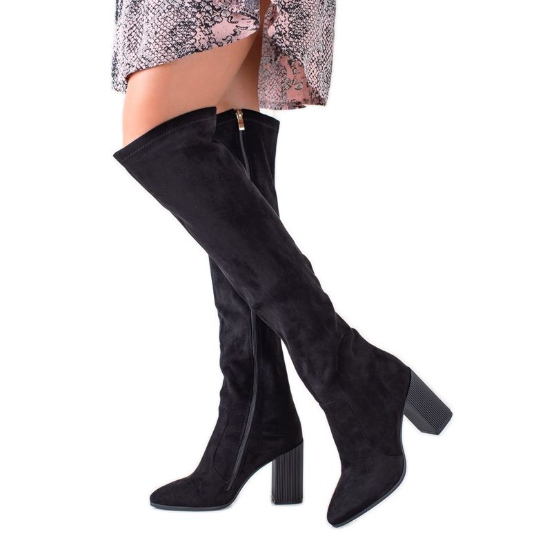 Goodin Bottes à talon décoratif le noir