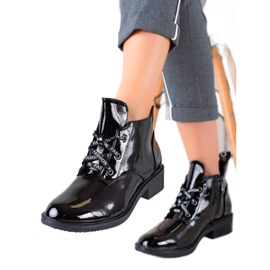 TRENDI Bottines laquées élégantes le noir TRENDI Bottines laquées élégantes le noir