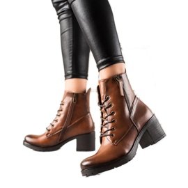W. Potocki Bottes à lacets décontractées de Potocki brun