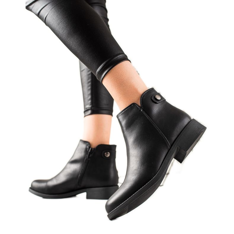 Lovery Bottines en cuir écologique noir le noir