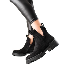 W. Potocki Sacs en daim découpés noir