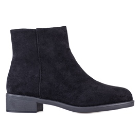 Ideal Shoes Bottines décontractées en daim le noir