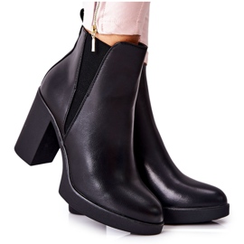 PG1 Bottes en cuir sur un poteau Linari noir le noir