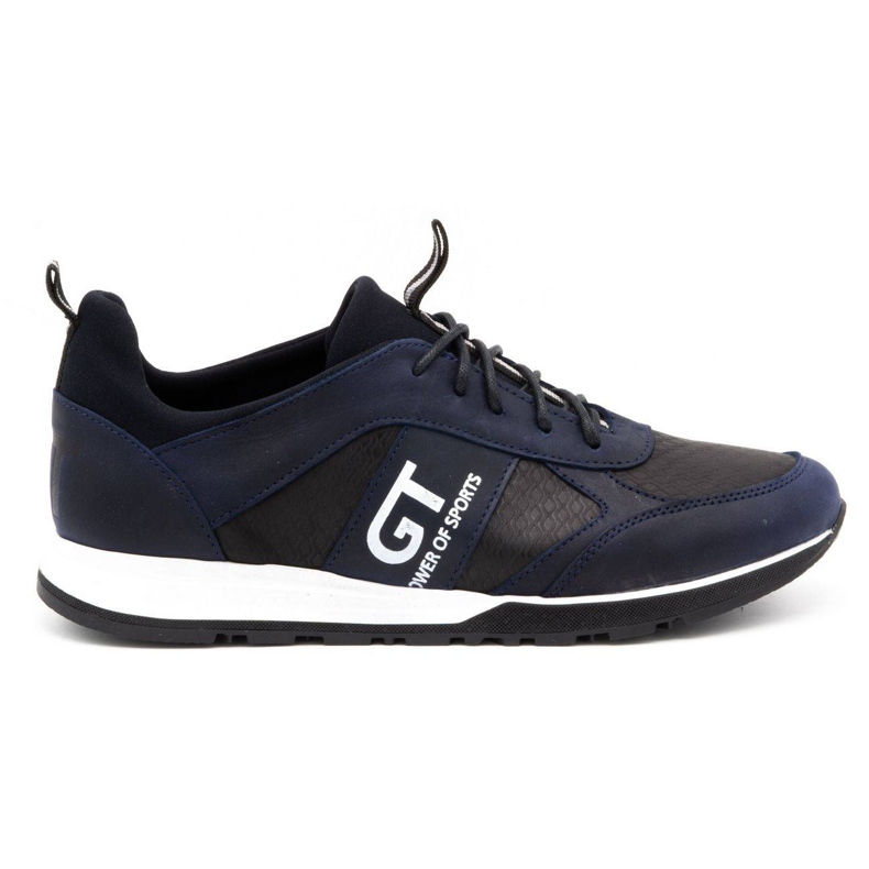 Polbut Chaussures décontractées en cuir pour hommes de sport 2111PLB, bleu marine