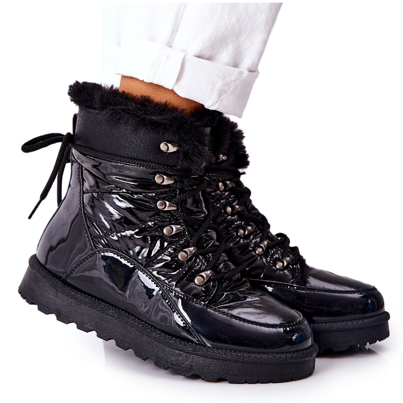 POTOCKI Bottes de neige hautes isolées en fourrure Noir Atchoum le noir