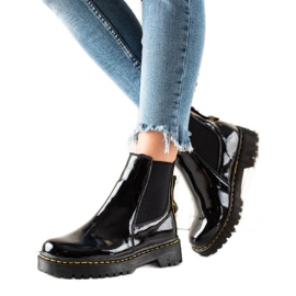 Filippo Bottines Chelsea sur la plateforme en cuir noir