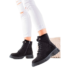 Goodin Bottines à lacets en daim le noir