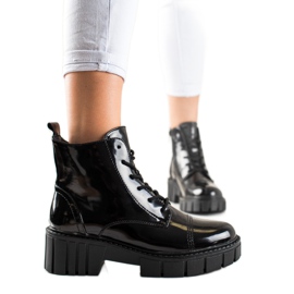 Goodin Bottes de trappeur classiques sur la plate-forme le noir