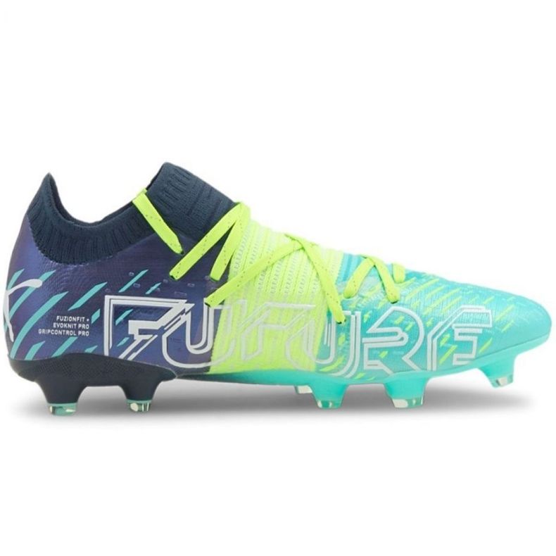 Chaussures de football Puma Futura Z 1.2 Fg Ag M 106476 03 bleu marine, multicolore vert Chaussures de football Puma Futura Z 1.2 Fg Ag M 106476 03 bleu marine, multicolore vert