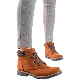 TRENDI Bottes Trapeur en Daim brun