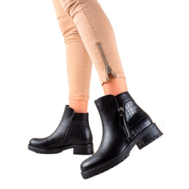 Bestelle Bottes à la mode avec une fermeture éclair le noir