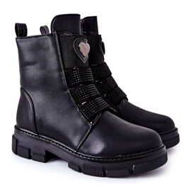 PA1 Bottes noires isolées en fourrure pour enfants Miraven