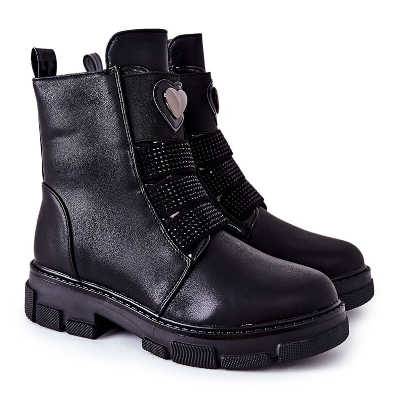 PA1 Bottes noires isolées en fourrure pour enfants Miraven le noir PA1 Bottes noires isolées en fourrure pour enfants Miraven le noir