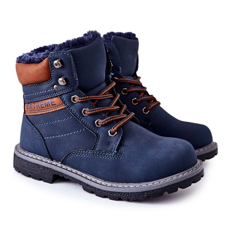 PA1 Warm Trappers Enfant Bleu Marine Graves brun