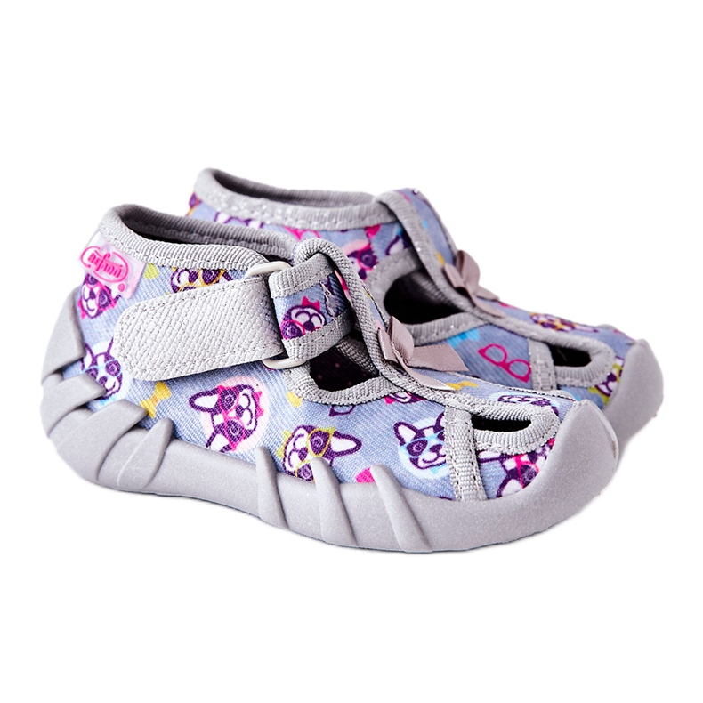 BEFADO S.A. Chaussons Inblu Avec Velcro 190P093 Gris-Bleu