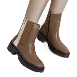 Boots Albina marron à rayure brun