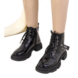 Bottines Turner en cuir verni noir