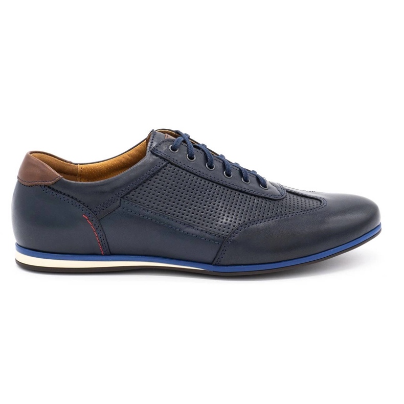 Kampol Chaussures casual homme cuir 64/54 bleu marine