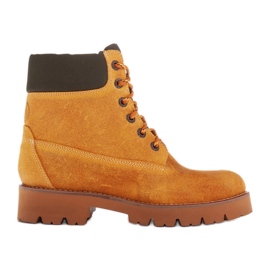 Marco Shoes Bottes imperméables en cuir jaune imprégné