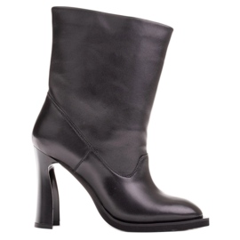 Marco Shoes Bottines en cuir souple noir