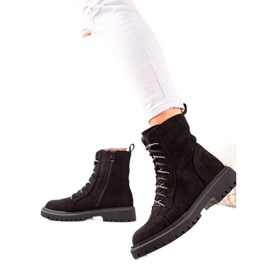 TRENDI Bottes à lacets noires