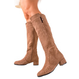 TRENDI Bottes beiges confortables brun