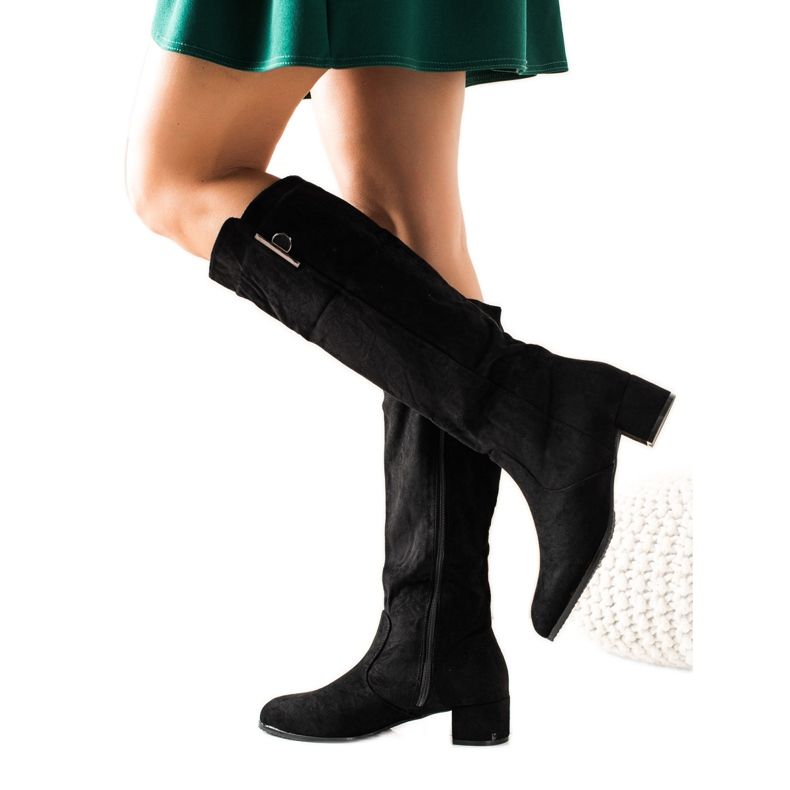 TRENDI Bottes noires confortables le noir