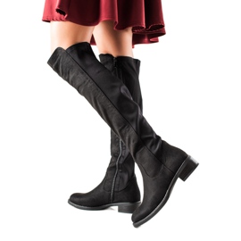 Lovery Bottes en daim confortables noir