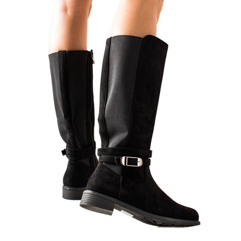 TRENDI Bottes décontractées avec boucle le noir