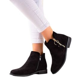 Super Me Bottes avec une fermeture éclair dorée noir